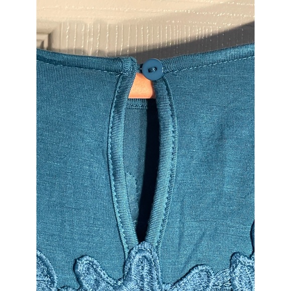 Anthropologie Deletta Teal/Turquoise Rayon Blouse NWT Size L - Picture 6 of 13
